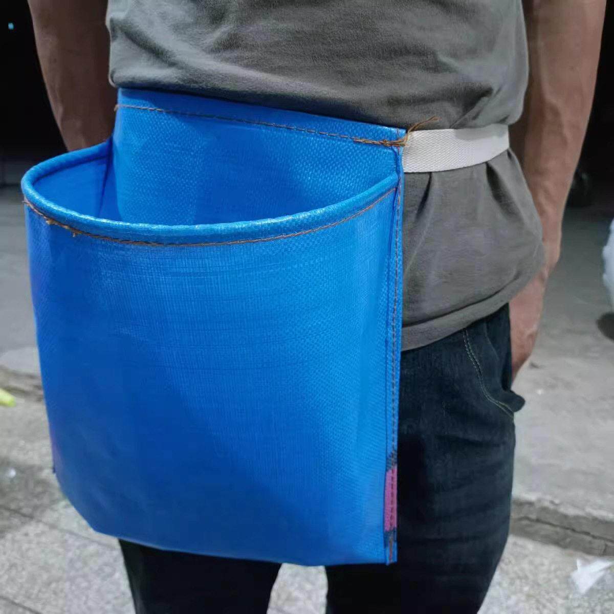 茶袋围裙摘水采果蒜薹袋子茶叶采摘专用袋采茶透气尼龙袋子系腰式