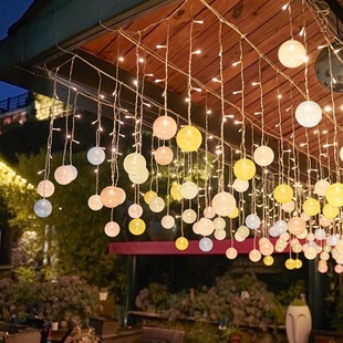 庭院太阳能户外灯防水线球灯串花园阳台装饰彩灯露台围栏布置灯带