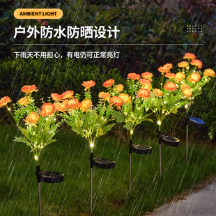 新款太阳能户外灯家用庭院花园布置氛围装饰灯防水雪莲花灯草坪灯