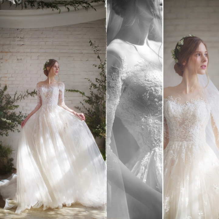 Wedding dress for pregnant, french style, suitable for teen, long sleeve, plus size, lace dress Wedding dress for pregnant, french style, suitable for teen, long sleeve, plus size, lace dress