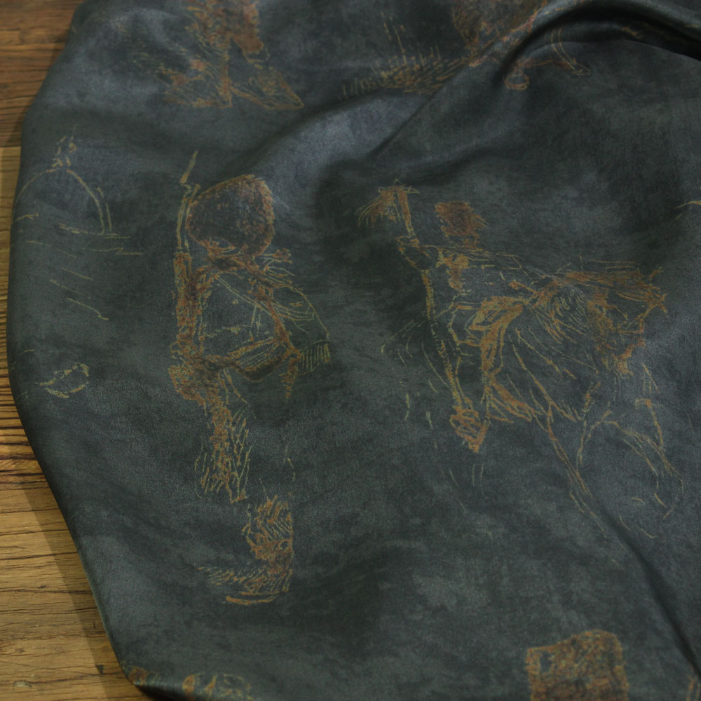 瓦娜铜氨丝裙袍欧美印花服装布料