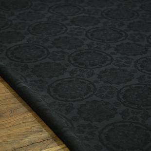 瓦娜家原创设计重磅国风中式铜氨丝布料提花连衣裙袍子裤子面料黑