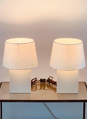 Follow design卧室床头白色布艺台灯法式现代纸艺灯罩台灯2025款