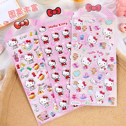 凯蒂猫3D立体泡泡贴儿童卡通女孩奖励HelloKitty贴纸卡通贴画玩具