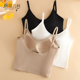 小吊带背心女带胸围文胸一体式 纯棉内衣外穿内搭大露背美背打底衫