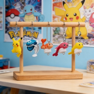 万代正品宝可梦连连扣角色串串立体挂件第10弹扭蛋皮卡丘吃吼霸