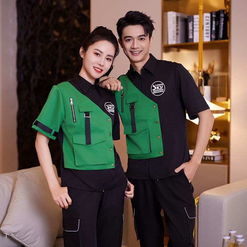 龙丽儿酒吧ktv服务员工作服定制长短袖潮流工装套装电竞网咖夏装