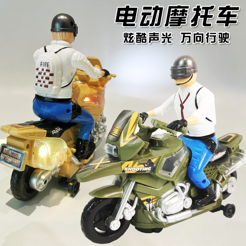 소년을위한 어린이 조명 및 음향 효과 전기 범용 오토바이 제다이 치킨 게임 장난감 멋진 빛 오토바이
