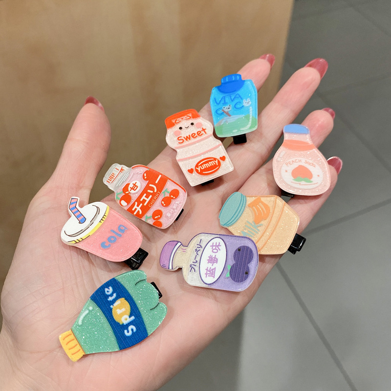 可爱日系网红新款饮料侧边发夹