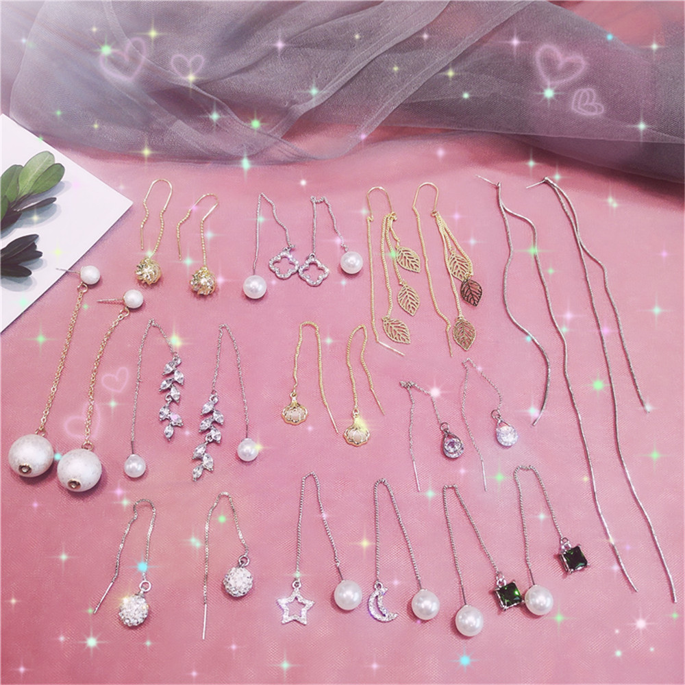 2021年个性简约长款流苏耳线