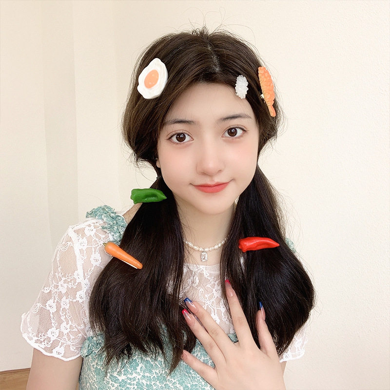搞怪个性仿真食物西瓜发夹女夏季刘海排骨侧边夹少女可爱发卡头饰