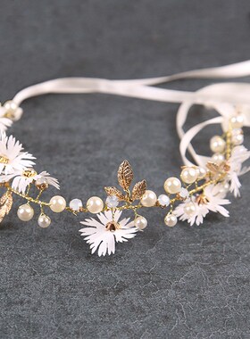 配饰超仙花环发带森女系新娘妆