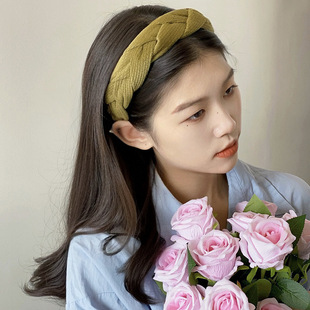 网红夏季麻花发捆高颅顶发箍女外戴气质洗脸压发高级发卡头箍发饰