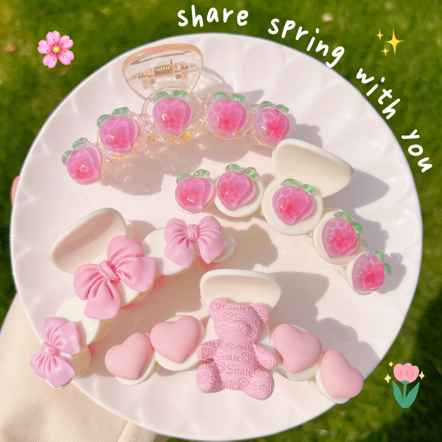 2022年新款水蜜桃抓夹软妹发卡