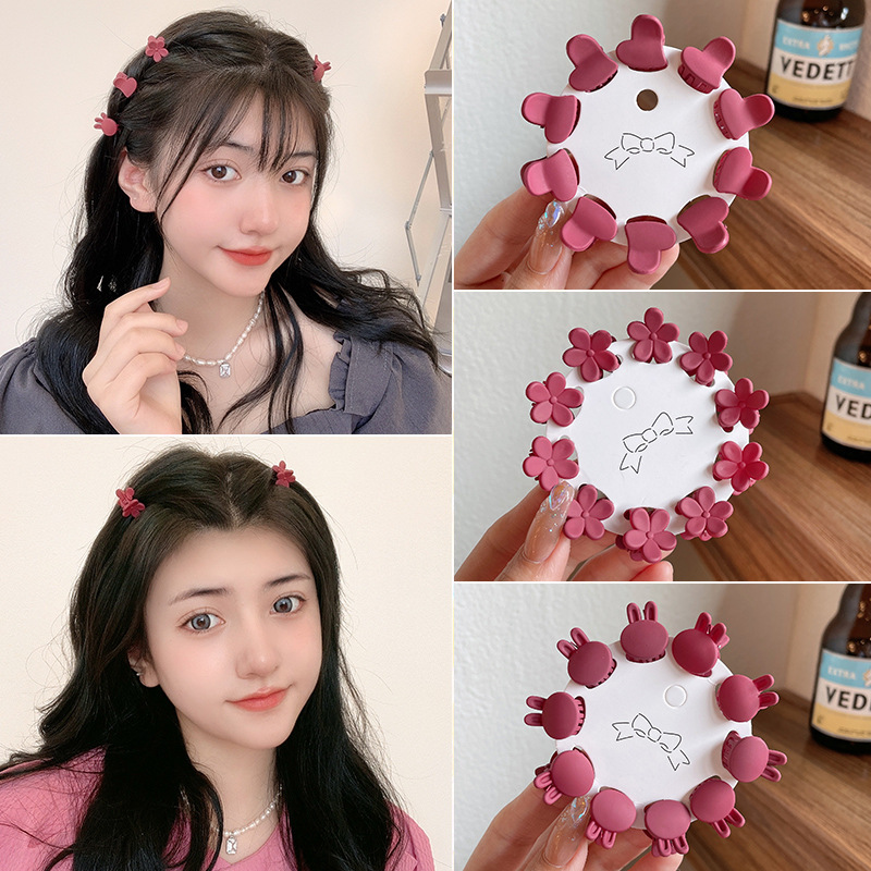 黑色磨砂抓夹小号韩式花朵前额