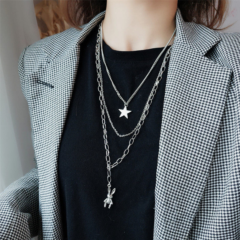 网红锁骨链兔子嘻哈女潮肖战同款个性百搭毛衣链时尚韩版饰品项链,饰品/流行首饰/时尚饰品新,项链,淘宝优惠券,粉丝福利购,淘宝优惠卷