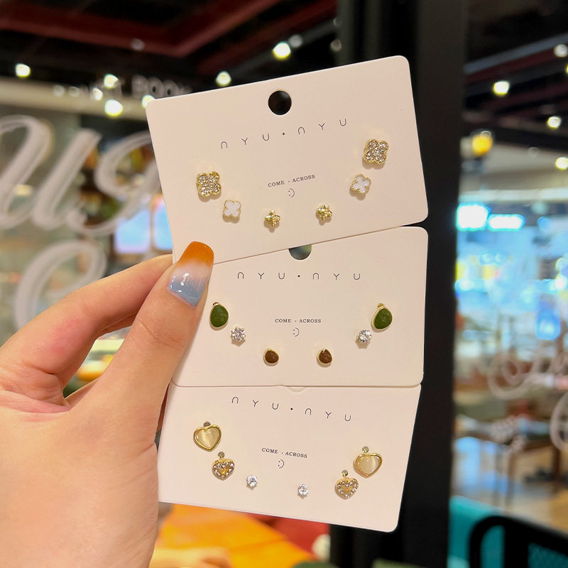 网红同款猫眼小兔子镶钻耳钉套装小巧精致耳环学生甜美可爱耳饰,饰品/流行首饰/时尚饰品新,耳环,淘宝优惠券,粉丝福利购,淘宝优惠卷