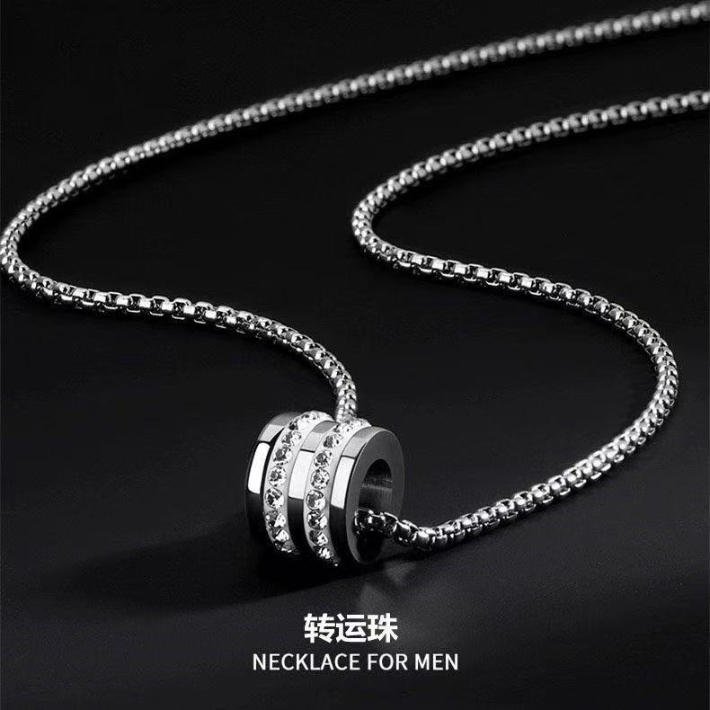 小蛮腰珠项链男钛钢高级感小众简约轻奢潮牌百搭锁骨个性嘻哈配饰