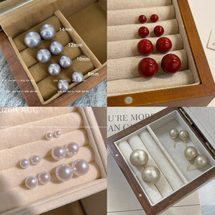 法式复古珍珠耳钉女小众设计高级感耳环2024年新款潮洋气简约耳饰