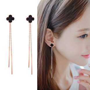 百搭耳环简约耳坠流苏耳线 个性 2017新款 防过敏耳钉韩国气质女长款