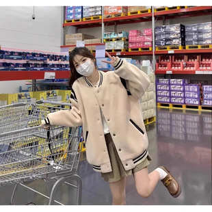 学院风初高中生棒球服外套女加绒加厚学生2026新款百搭流行外套