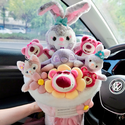 迪士尼玩偶花束圣诞玩偶毛卡通花束送女友礼物生日礼物闺蜜高颜值