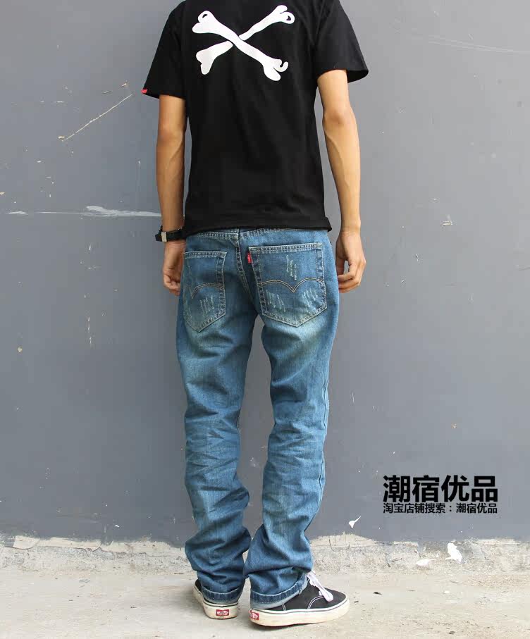 Jeans pour adolescent droite en vrac en coton pour Quatre saisons - Ref 1461311 Image 5