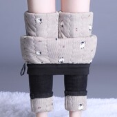 女高腰小脚裤 冬季 松紧腰修身 蚕丝棉加厚加棉牛仔裤 显瘦外穿铅笔裤