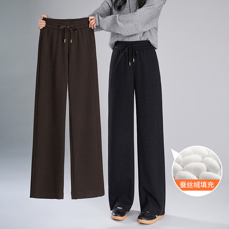可拆卸内胆加厚羊毛呢蚕丝棉裤