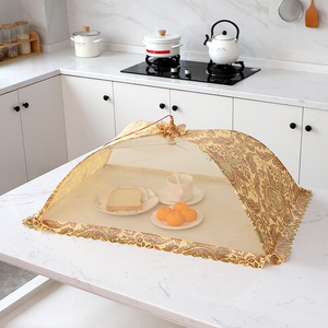 折叠菜罩餐桌罩饭菜罩食物罩盖菜碗罩子防苍蝇蕾丝遮菜盖伞