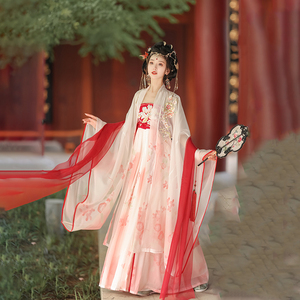唐制诃子裙汉服女齐胸襦裙日常改良古装女款褶裙2023新款中国风
