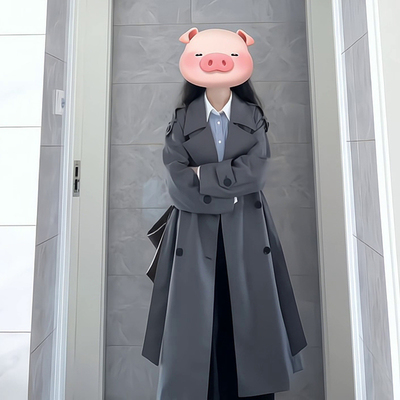 灰色风衣外套女中长版2025早春秋新款韩系小个子高级感英伦风大衣