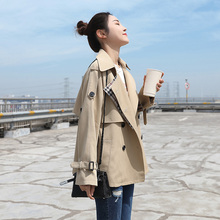 小个子时尚 流行短款 气质休闲薄外套 waitmore风衣女2019春秋装 新款