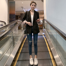 垂重质感宽松休闲百搭黑色西服 韩版 网红小西装 外套女2019春秋新款