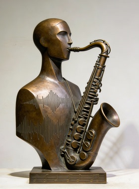 抽象音乐主题铸铜雕塑室内歌剧院艺术展览馆别墅装饰金属摆件定制