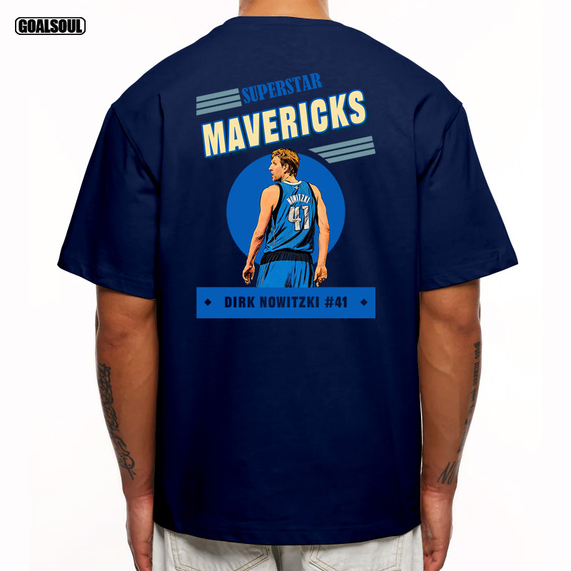 诺维斯基 T恤 达拉斯NOWITZKI 41号篮球美式复古休闲重磅纯棉短袖