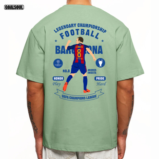 伊涅斯塔 T恤巴萨8号小白INIESTA足球潮牌美式复古休闲 纯棉 短袖