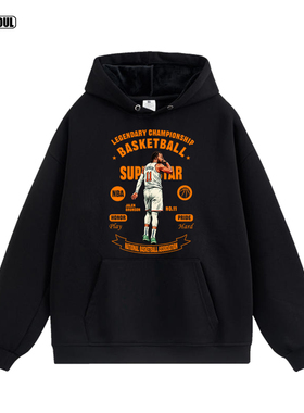 尼克斯 布伦森 卫衣BRUNSON 11号篮球美式复古休闲潮牌加绒连帽衫