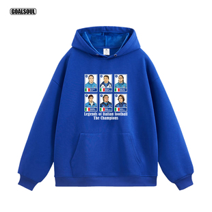 世界杯 意大利队 卫衣布冯 巴乔 皮耶罗 马尔蒂尼 漫画加绒连帽衫