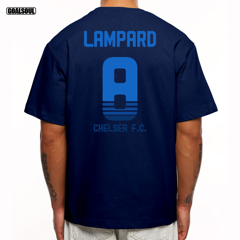 切尔西 兰帕德CHELSEA 8号LAMPARD足球休闲宽松重磅纯棉短袖T恤