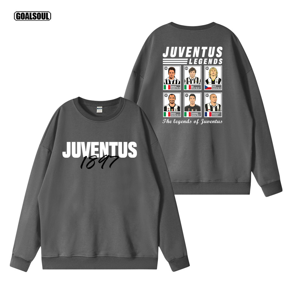 尤文图斯 卫衣JUVENTUS尤文 足球插画纯棉长袖外套运动休闲套头衫