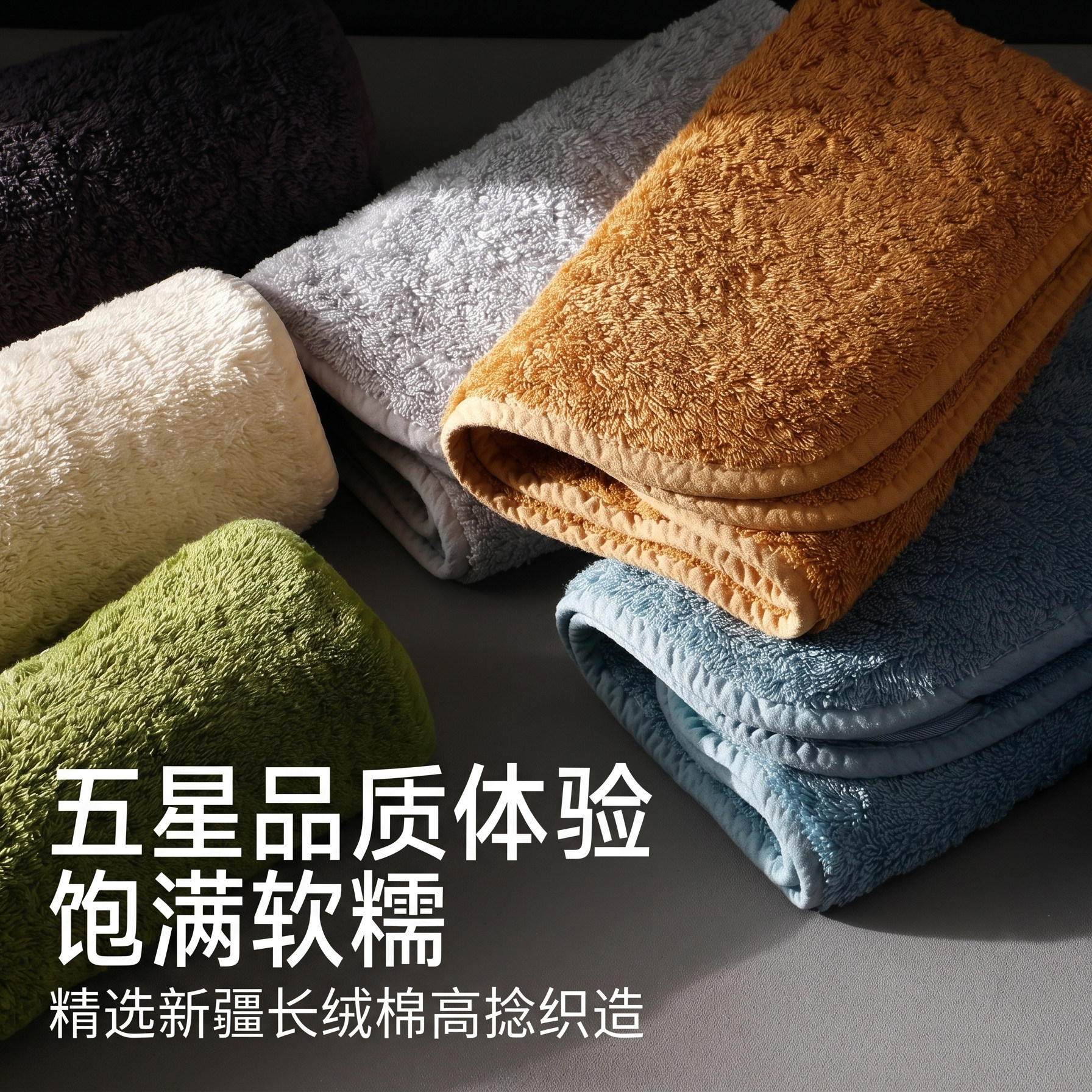7A抗菌新疆长绒棉加厚吸水方巾