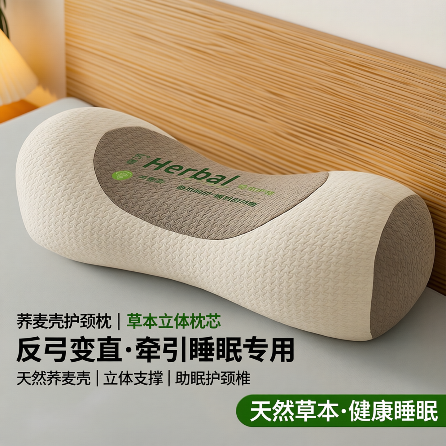 荞麦壳枕头护颈椎助睡眠草本立体枕芯反弓变直牵引睡觉专用硬整头