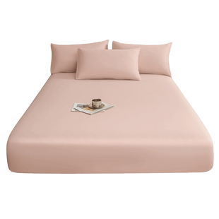 长绒棉纯棉床笠100全棉床罩单件夏季纯色床套防滑床单三件套1米5