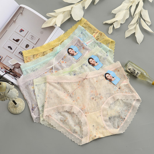 黛丝少女女士内裤网纱蕾丝抗菌