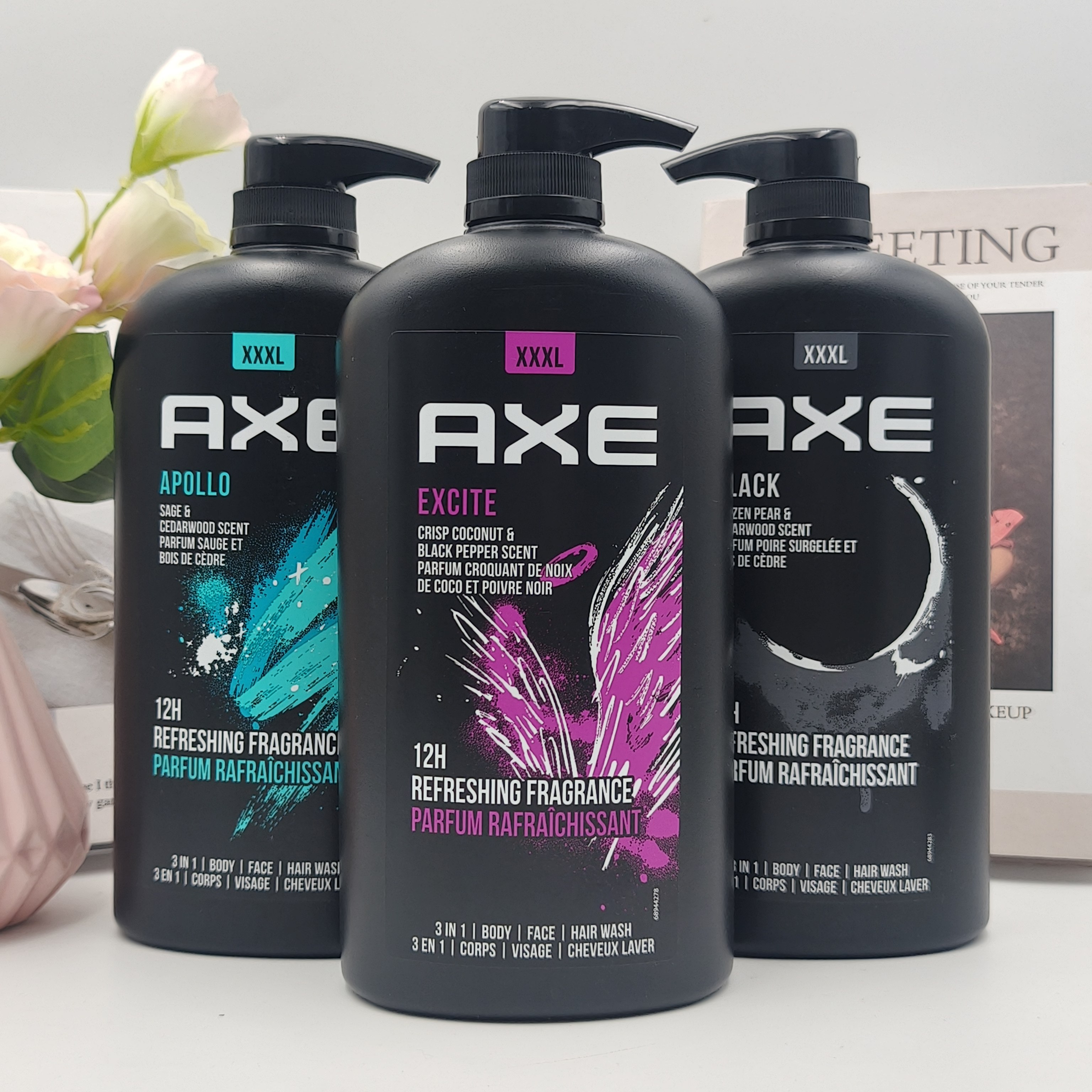 凌仕AXE男士沐浴露契合诱因续锐兴奋黑色阿波罗阿拉斯加非洲运动
