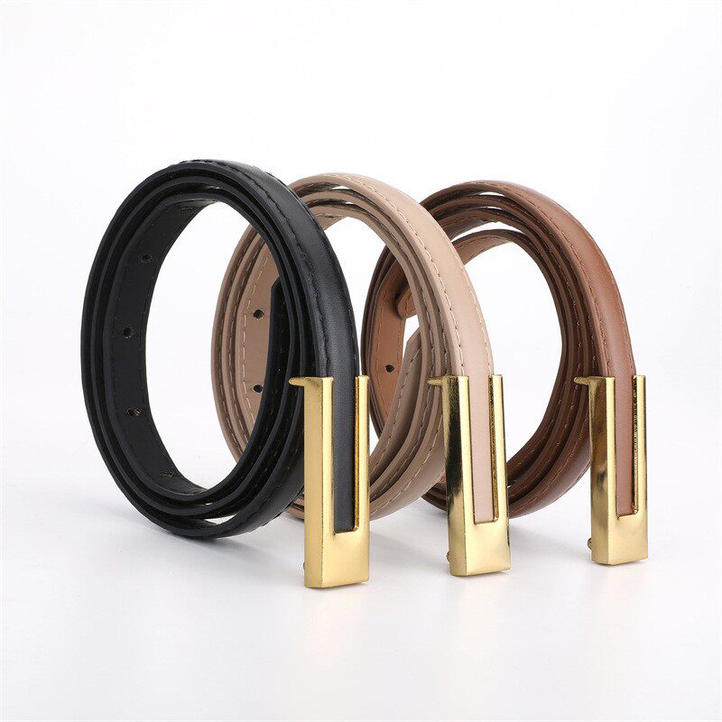 黑色复古小皮带女简约经典百搭腰带细配裙子衬衫西装裤带细款打孔