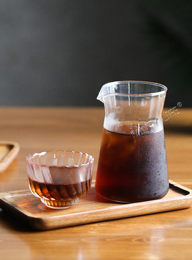 手冲玻璃分享壶耐热玻璃咖啡壶带导流嘴冰滴咖啡分享杯