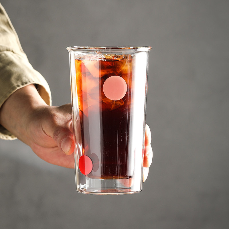 ins波点彩色圆点玻璃杯