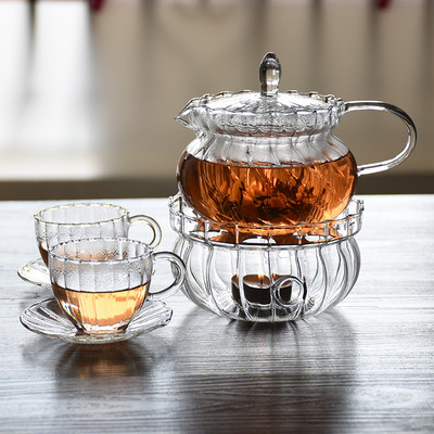 复古泡水果烛台花茶壶